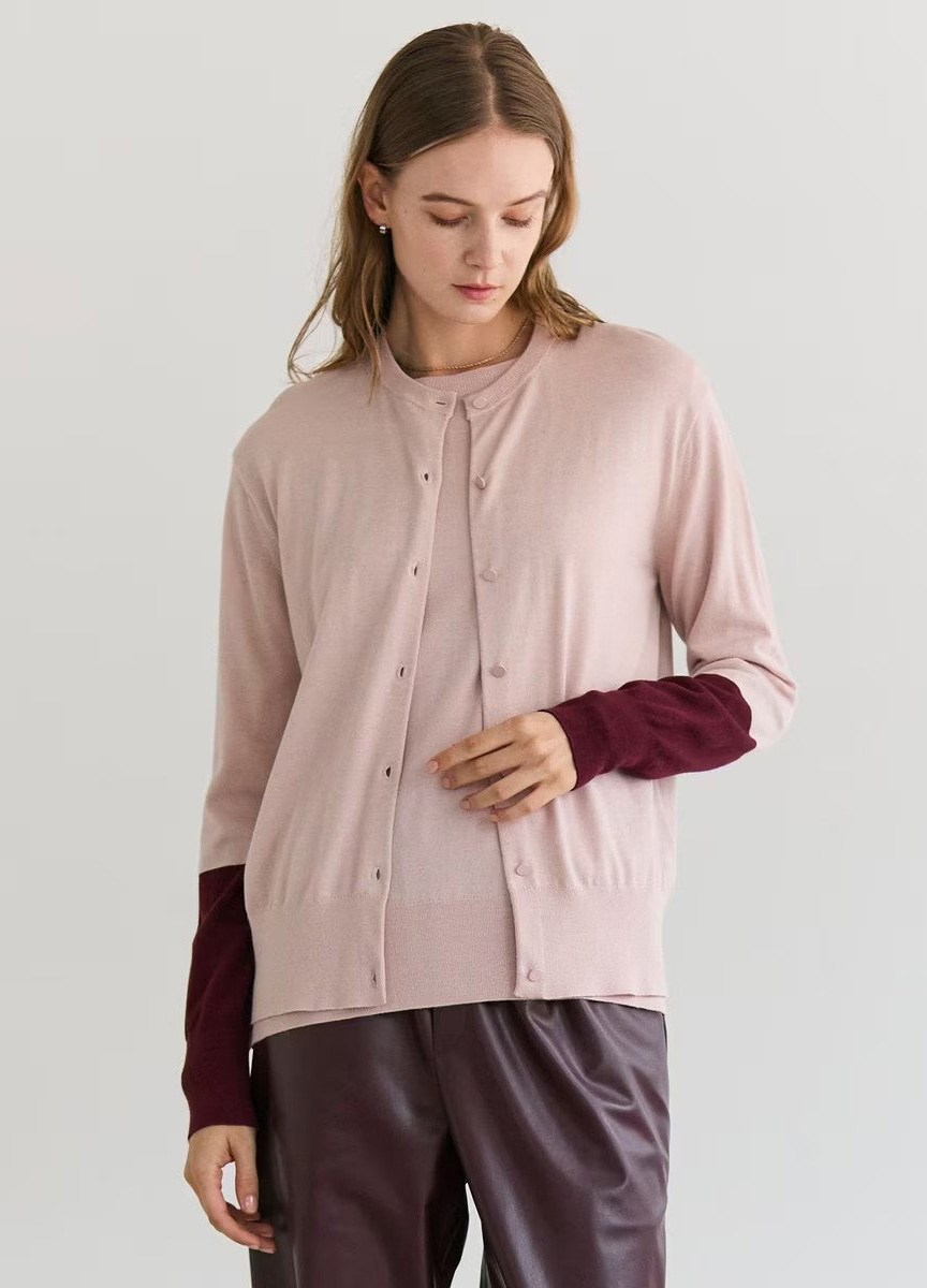 親膚撞色針織衫